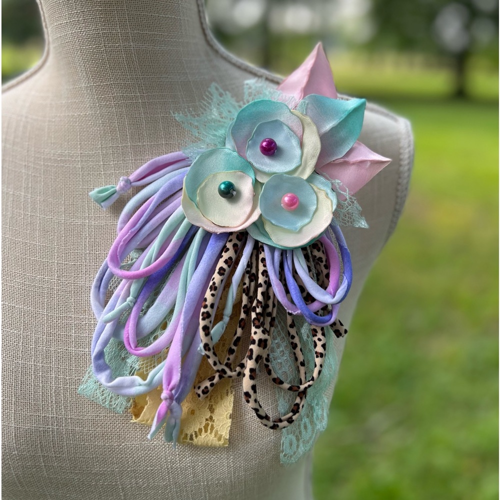SOLD• Scrappy Flower Pin